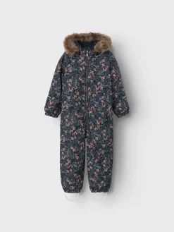Name It lasten haalari, NMFSNOW10 SUIT MELODY FLOWER Sininen Kuosi