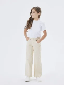 Name It Lasten Housut, NKFROSE WIDE TWI PANT Beige
