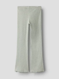Name It lasten housut NKFVEMMA FLARE PANT, raidallinen vihreä
