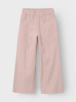 Name It lasten housut, NKFFALINNEN WIDE PANT Vaaleanpunainen
