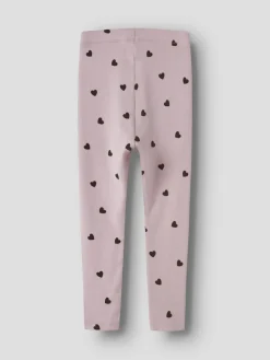 Name It lasten leggingsit, NMFKHEART XSL LEGGING Vaaleanpunainen Kuos