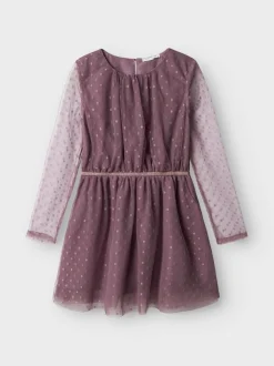 Name It lasten mekko, NKFVABOS LS DRESS Liila