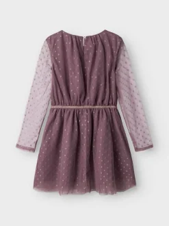 Name It lasten mekko, NKFVABOS LS DRESS Liila