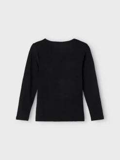 Name It Lasten Merinovilla Paita NKMWANG WOOL PLAIN LS TOP Musta