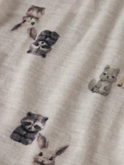 Name It Lasten Merinovillainen Paita, NMMWang Wool Rib LS Top AOP Kuosillinen Beige