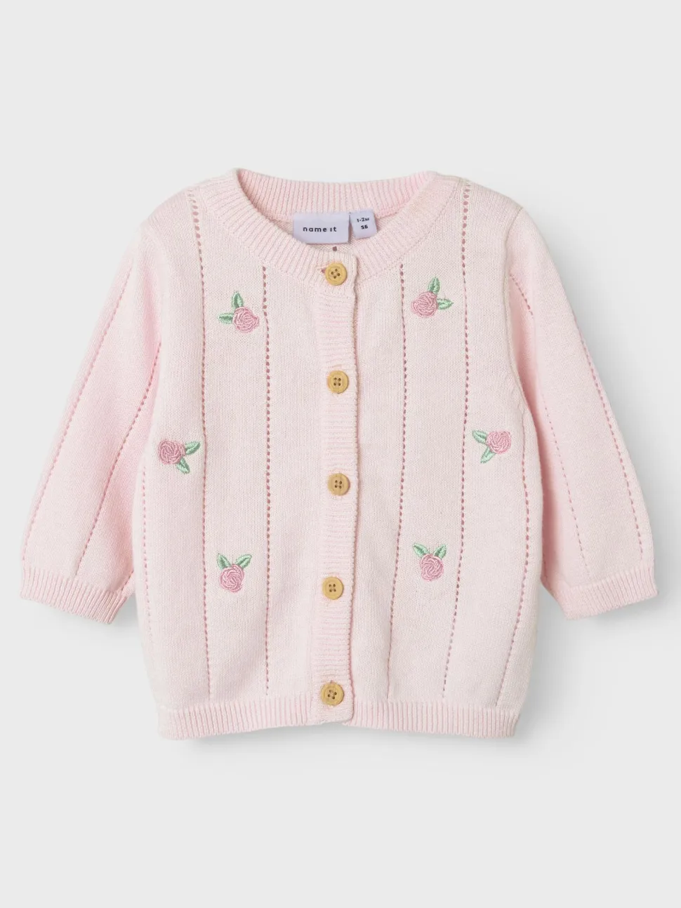 Name It lasten neuletakki, NBFHEYDI LS KNIT CARDIGAN Vaaleanpunainen