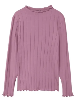 Name It lasten paita, NKFNOLINE LS SLIM TOP NOOS Vaaleanpunainen