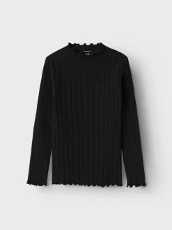 Name It lasten paita, NKFNOLINE LS SLIM TOP NOOS Musta