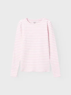 Name It lasten paita, NKFSURAJA LS TOP Raidallinen Vaaleanpunainen