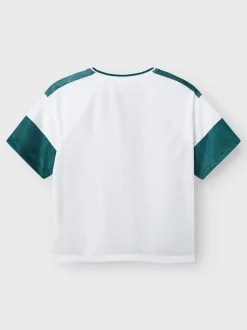 Name It lasten paita, NKMDONNOL SS RLX TOP Raidallinen Vihreä