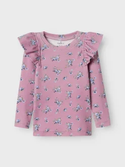 Name It lasten paita, NMFRLINE LS TOP Vaaleanpunainen Kuosi