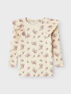 Name It lasten paita, NMFRLINE LS TOP Beige Kuosi