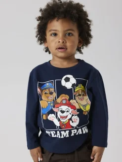 Name It lasten paita, NMMJOLL PAW LS TOP Tummansininen