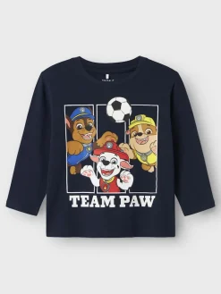 Name It lasten paita, NMMJOLL PAW LS TOP Tummansininen