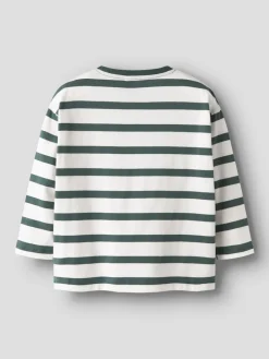 Name It lasten paita, NMMLEROY LS RLX TOP Raidallinen Vihreä