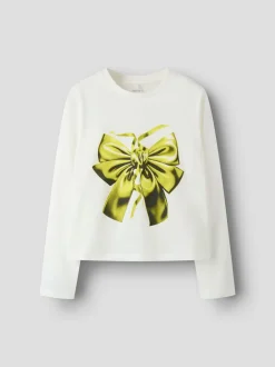 Name It lasten pitkähihainen paita NKFTHELMAS LS SHORT TOP, luonnonvalkoinen