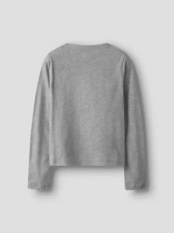 Name It lasten pitkähihainen paita NKFTHELMAS LS SHORT TOP, keskiharmaa