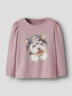 Name It lasten pitkähihainen paita, NMFNINEA LS TOP Vaaleanpunainen