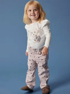 Name It lasten pitkähihainen paita, NMFNINEA LS TOP Luonnonvalkoinen