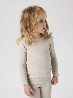 Name It lasten pusero, NMNWAX WOOL RIB LS TOP Harmaa