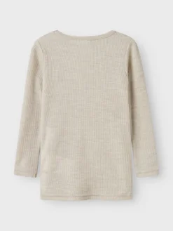 Name It lasten pusero, NMNWAX WOOL RIB LS TOP Harmaa