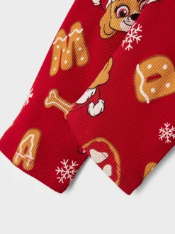 Name It lasten pyjama NMFSARBA PAW LS NIGHTSET, punainen