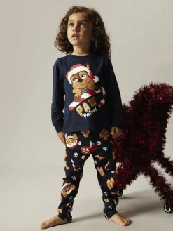Name It lasten pyjama NMMSLAVA PAW LS NIGHTSET, tummansininen