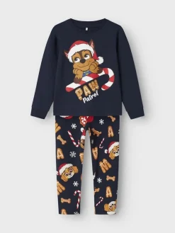 Name It lasten pyjama NMMSLAVA PAW LS NIGHTSET, tummansininen