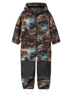 Name It Lasten Softshellhaalari, NMMALFA08 SOFTSHELL SUIT NOOS Ruskea Kuosillinen