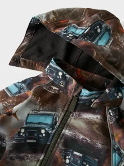 Name It Lasten Softshellhaalari, NMMALFA08 SOFTSHELL SUIT NOOS Ruskea Kuosillinen