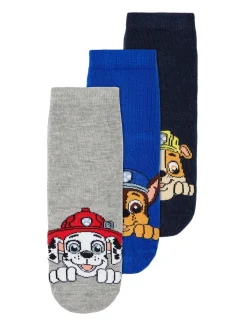 Name It Lasten Sukat, NMMOTRICK PAWPATROL 3PK SOCK Tummansininen