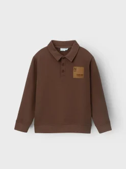 Name It lasten svetari, NKMSAVASE LS SWEAT PULLOVER Tummanruskea