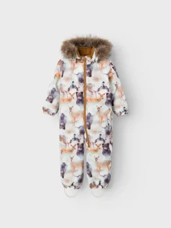 Name It lasten talvihaalari, NMNSNOW10 SUIT DEER Valkopohjainen Kuosi