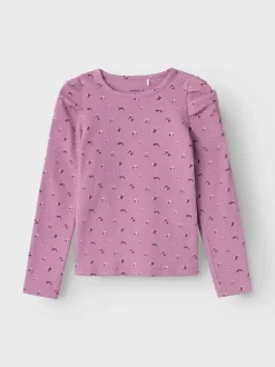 Name It Lasten Toppi, NMFOLINNE LS SLIM TOP Kuosi Lila