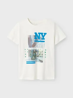 Name It Lasten T-Paita, NKMHERRA SS TOP Valkoinen