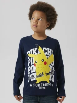 Name It lasten t-paita, NKMAST POKEMON LS NREG TOP BOX Tummansininen