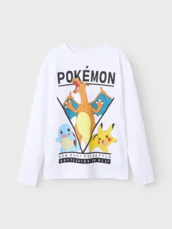 Name It lasten t-paita, NKMAST POKEMON LS NREG TOP BOX Valkoinen