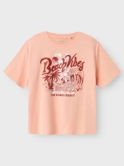 Name It lasten t-paita, NKMVAGNO SS LOOSE TOP Persikka