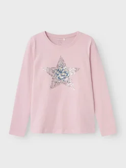 Name It lasten trikoopaita, NKFSIRU LS TOP Vaaleanpunainen