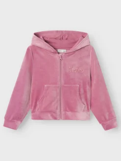 Name It lasten velour takki, NKFRAGNA REG SHORT VEL CARDIGAN Pinkki