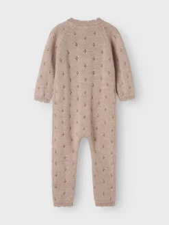 Name It Lasten villahaalari NMMWRILLA WOOL LS KNIT SUIT, Vaaleanpunainen