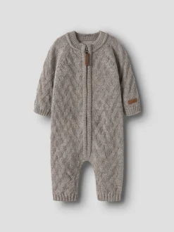 Name It lasten villahaalari, NBNWRUNI WOOL LS KNIT SUIT Beige