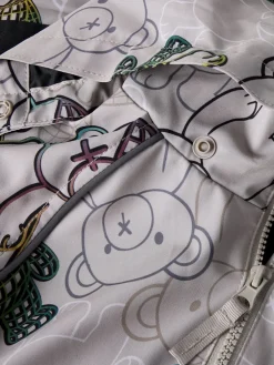 Name It lasten välikausihaalarit NMMALFASHELL08 Suit AOP FO, harmaa kuosillinen