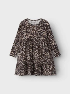 Name It Mekko, NMFSYS XSL LS DRESS Ruskea Kuosi