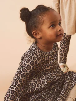 Name It Mekko, NMFSYS XSL LS DRESS Ruskea Kuosi