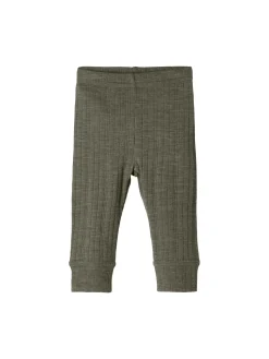 Name It pitkälahkeiset alushousut, NBMWANG WOOL NEEDLE LONGJOHN Tummanvihreä