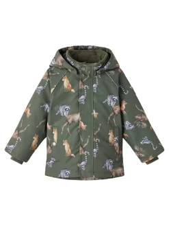 Name It talvitakki, NMMSNOW05 JACKET NORDIC FOREST Vihreä Kuosi