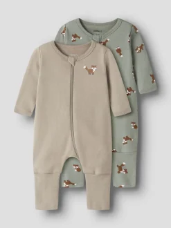 Name It yöasu NBMNIGHTSUIT 2P ZIP FF FOX, vaaleanvihreä