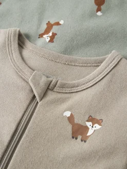 Name It yöasu NBMNIGHTSUIT 2P ZIP FF FOX, vaaleanvihreä