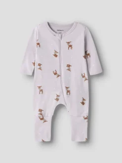Name It yöasu NBMNIGHTSUIT 2P ZIP FF DEER, vaalea lila